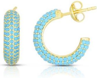 Chloe and Madison Faux Turquoise Hoop Earrings in Gold at Nordstrom Rack