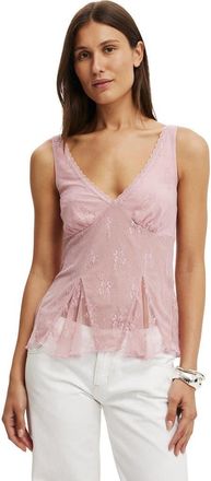 Cotton On Womens Elsie Babydoll Tank in Blushed Cloud at Nordstrom, Size Small