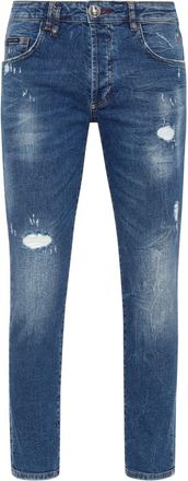 Philipp Plein Lion Circus skinny-cut jeans - men - Cotton/Elastane/Cotton/Polyester - 34 - Blue
