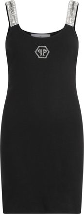 Philipp Plein Korte Mouwloze Jurk Hexagon
