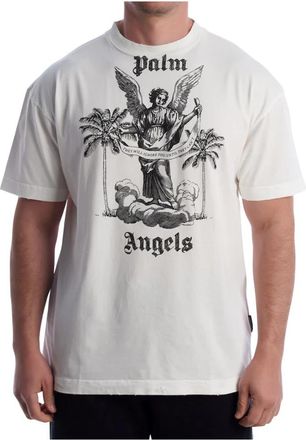 Palm Angels University T-shirt - Heren - T-shirts - Wit - M - Katoen - Tops
