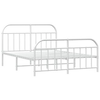 Berkfield Home Metal Bed Frame with Headboard & Footboard White 140x200 cm