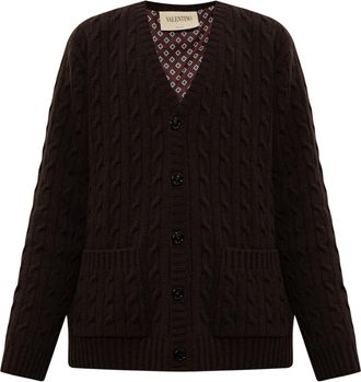 Valentino Garavani Wol Cardigan Met Zakken - Heren - Vesten - Bruin - L - Wol - Truien & Vesten