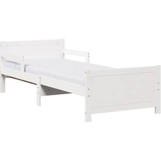 vidaXL Bed Frame with Mattress White 80 x 200 cm Solid Pine Wood vidaXL