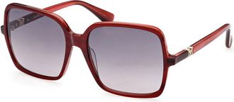 Max Mara MM0037 71B Womens Sunglasses Burgundy Size 60