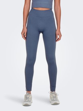 Only Play Trainingstights ONLY PLAY ONPJAIA LIFE HW LOUNGE, Damen, Gr. XS, N-Gr, blau (vintage indigo), Rippware, Obermaterial: 75% Nylon, 15% Polyamid, 10% Ela