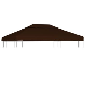 vidaXL Cubierta Superior De Cenador 2 Niveles Marr&oacute;n 310 G/m&sup2; 4x3 M Vidaxl