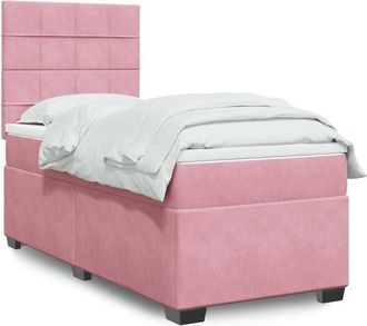 vidaXL Cama Box Spring Con Colch&oacute;n Terciopelo Rosa 90x190 Cm Vidaxl
