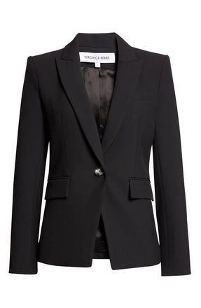 Veronica Beard Miller Stretch Crepe Dickey Jacket in Black at Nordstrom, Size 00