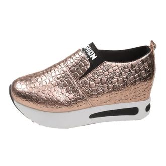 Generic Fashion Sneakers for Women 2025 Sparkly Bling Shiny Platform Wedge Shoes Dressy Lightweight Slip On Chunky Loafers Low Top Sneakers Casual Walking Sho