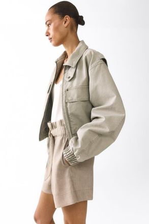 H&M Belted Paper Bag Shorts in Light Taupe at Nordstrom, Size Xx-Large