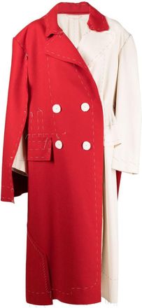 Maison Margiela deconstructed double-breasted coat - women - Wool - 42 - Neutrals