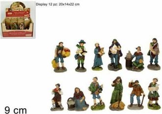 Trade Shop Trade Shop - Set 12 Pezzi Pastori Presepe In Resina Assortiti 9 Cm Decoro Natale