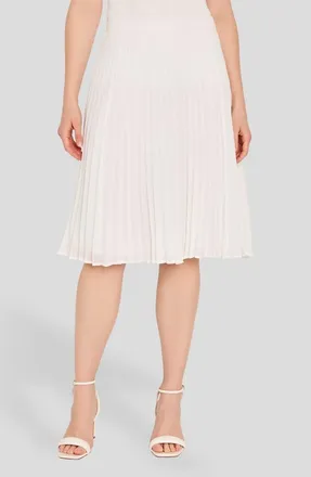 Tahari by ASL Pleated Chiffon Skirt in Ivory at Nordstrom, Size 16