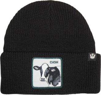 Goorin Brothers Animal Farm Beanie Hat met Front Patch - Dames - Hoeden - Zwart - ONE Size - Wol - Accessoires