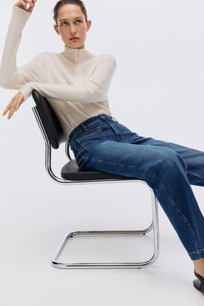 H&M Wide High Jeans in Dark Denim Blue at Nordstrom, Size 16