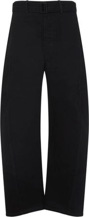 Christophe Lemaire Zwarte Katoenen Broek Aw 25 - Dames - Wijde Broeken - Zwart - XL - Katoen - Broeken
