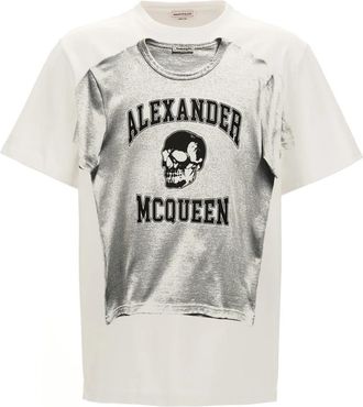 Alexander McQueen Logo Print T-Shirt - Heren - T-shirts - Veelkleurig - S - Katoen - Tops