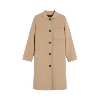 Max Mara Jassen, Dames, Beige, L, Single-Breasted Coats