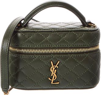 Saint Laurent Gaby Micro Leather Cosmetic Case
