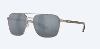 Costa Unisex Wader Polarized Sunglasses In Brushed Grey Gray Silver Mirror