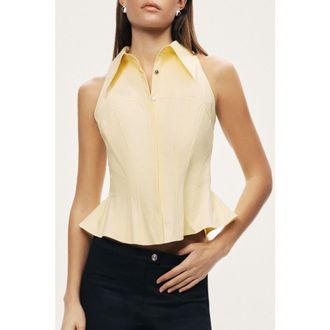 Nocturne Sleeveless Sculpted Shirt in Yellow at Nordstrom, Size X-Large Eu