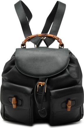 Gucci Pre-owned Gucci Calfskin Bamboo Drawstring Backpack Ladies MJEXF40M3NRPG3OK