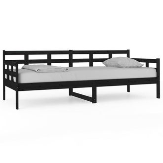 Berkfield Home Day Bed Black Solid Wood Pine 80x200 cm