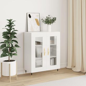 vidaXL Vidaxl - Aparador De Madera Contrachapada Blanco Brillante 69,5x34x90 Cm