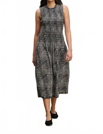 Velvet Katherine Smocked Midi Dress In Black