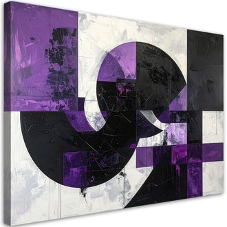 Feeby Cuadro En Lienzo, Abstracci&oacute;n Moderna Textura Violeta, 120x80