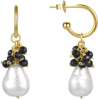 Luxenter Sterling Zilver 925 oorbellen met Zwart Kristal afgewerkt in 18K geel goud - Sahme