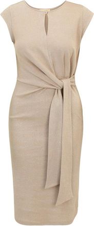 Cartoon Kleedjes, Dames, Beige, XL, Katoen, Elegante Lurex Jersey Jurk