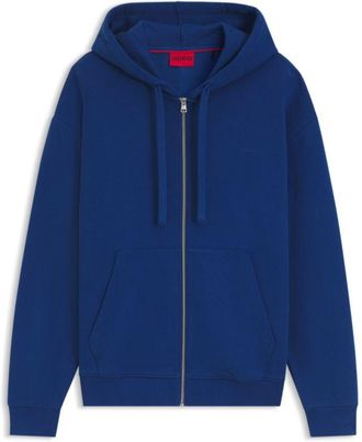 HUGO BOSS Cotton-terry zip-up hoodie with logo print