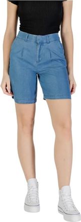 Only Plain Lyocell Shorts - Dames - Denim shorts - Blauw - W26 - Korte Broeken