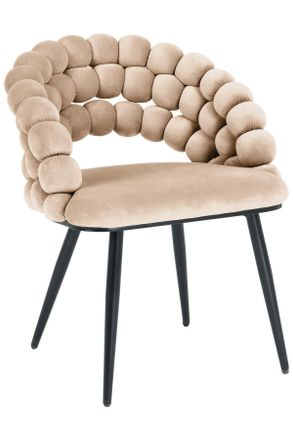 Novel Armlehnstuhl, Schwarz, Beige, Metall, Textil, Rundrohr, 58x80x62 cm, Stoffauswahl, Esszimmer, Stühle, Polsterstühle