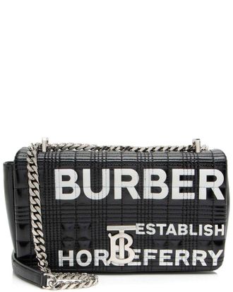 Burberry Black Leather Quilted Horseferry Tb Shoulder Bag (Authentic Pre- Loved)
