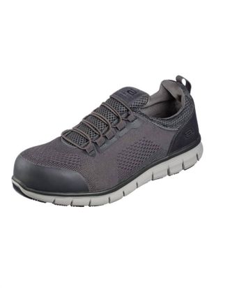 Skechers Mens Synergy Omat Slip-On Safety Toe Shoes In Charcoal