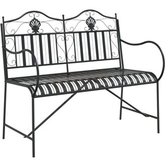 vidaXL Banco De Jard&iacute;n Negro 104 X 54 X 93cm Acero Vidaxl