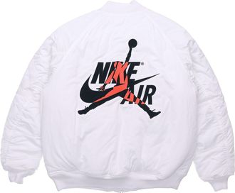 Nike Jordan Air Jordan Wings MA-1 logo Printing Stay Warm Casual Jacket White AV2599-100