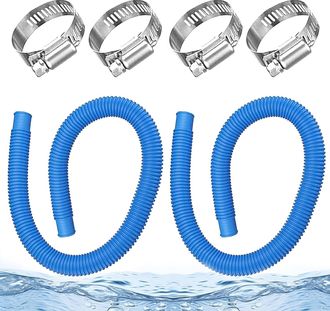 OEM Manguera Para Piscina De 32 Mm - Paquete De 2, Manguera Para Bomba De Piscina De 150 Cm, Manguera Para Aspiradora De Piscina Con 4 Abrazaderas Met&aacute;lic