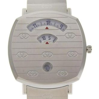 Gucci Pre-owned Watches, male, Gray, Size: ONE SIZE Pre-owned Grip Stainless Steel Watch