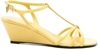 Prada Wedges, female, Yellow, Size: 7 1/2 US T-strap Sandals