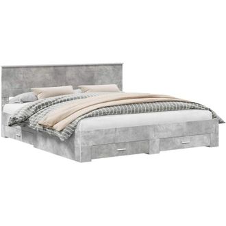vidaXL Bed Frame Concrete Grey 180 x 200 cm Engineered Wood vidaXL