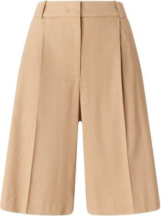 Pinko Pinko, Korte Broeken, Dames, Beige, L, Katoen, Tailored Bermuda Shorts