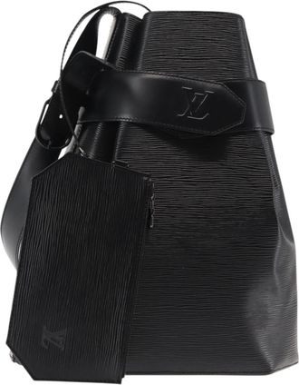 Louis Vuitton Vintage Sac Depaule Handbag Epi Leather Black Leather Bag (Pre-Owned)
