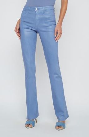 L'agence Ruth Coated High Waist Raw Hem Straight Leg Jeans in Wild Wind at Nordstrom Rack, Size 23