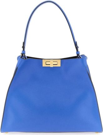 Fendi Peekaboo Iconic Medium Handtasche - Dames - Tassen - Blauw - Maat: ONE Size Leer