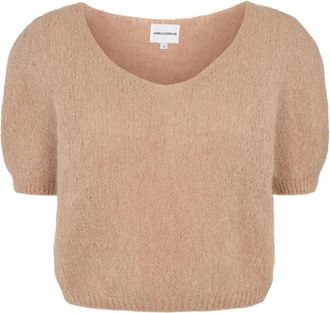 Americandreams Lolanda Pullover - Dames - Ronde hals truien - Bruin - S - Wol - Truien & Vesten
