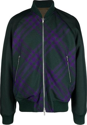 Burberry Omkeerbare Bomberjas - Heren - Bomber jackets - Groen - L - Polyester - Jassen